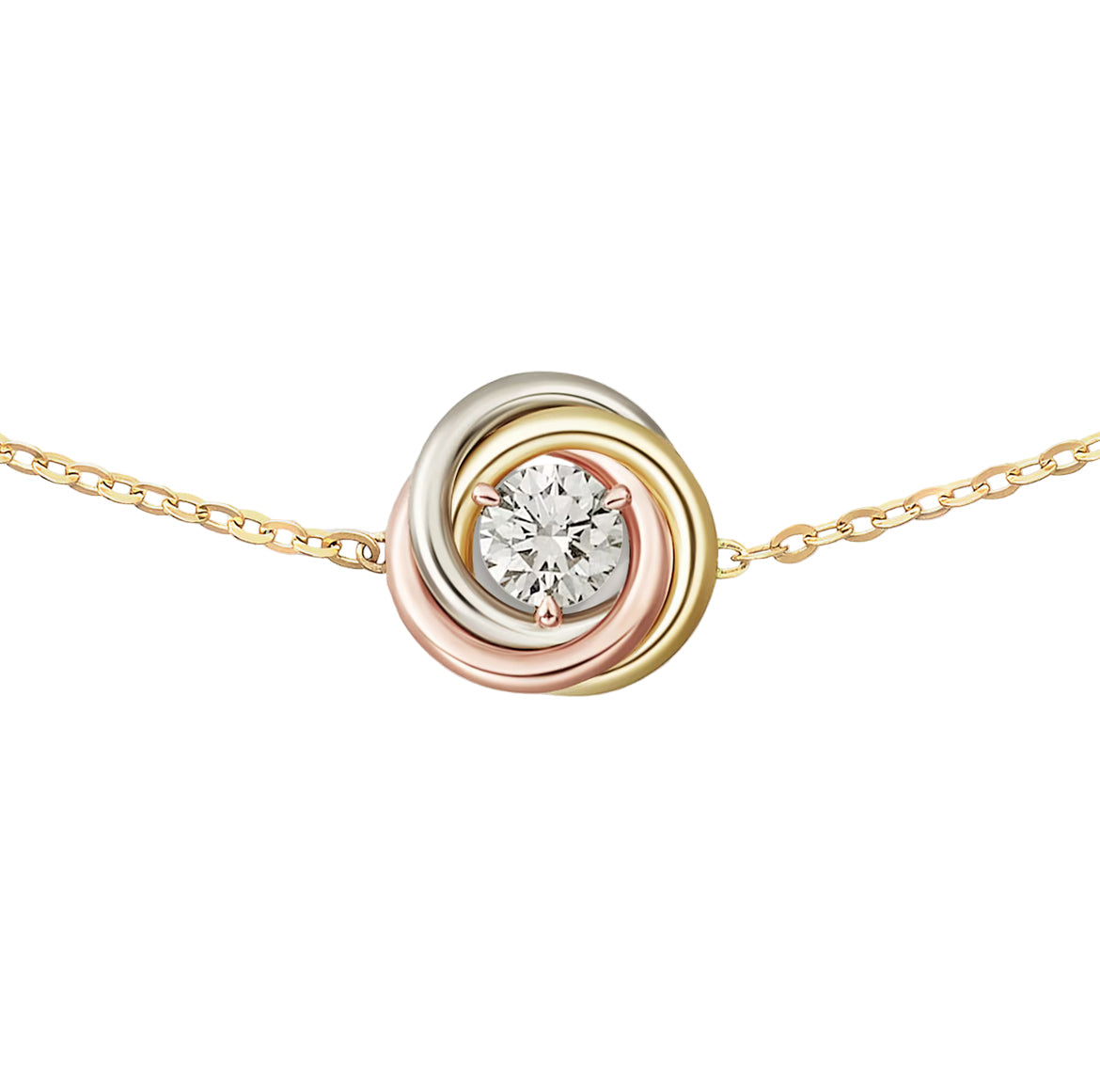 14ct Trinity Chain Bracelet
