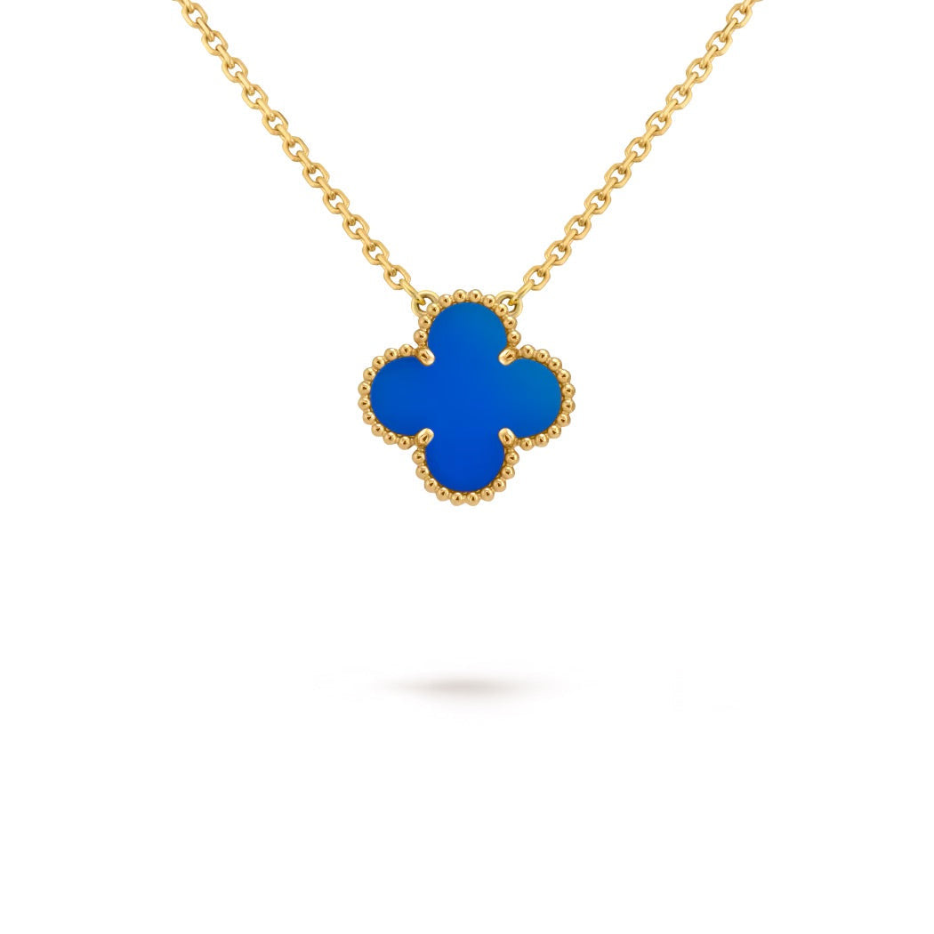 14ct Clover Charm Pendant/Agate